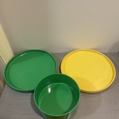 3- HELLER DESIGN By Massimo Vignelli Melamine PASTEL Dinner Plates & Bowl