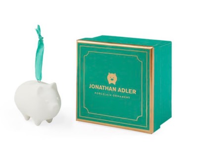 JONATHAN ADLER Pig Swine Piggy White PORCELAIN Ornament Figurine New In Box