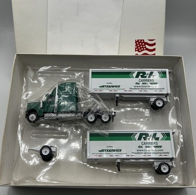 Vintage R+L Carriers Intl Winross 1:64 Diecast Double Trailers Truck Made in USA
