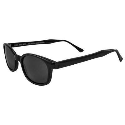 Pacific Coast Sunglasses X-KD's Classic Biker Sunglasses Black Frames & Smoke
