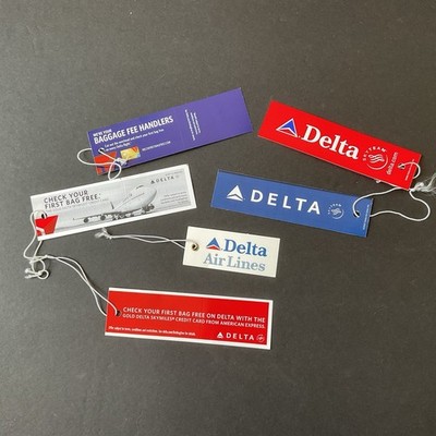 Delta Air Lines Various Baggage / Luggage ID Tags - Set Of 6 NOS