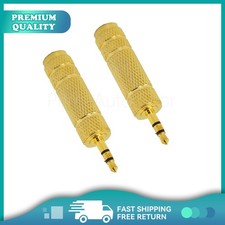 2PCS Stereo Headphone Audio Adapter 6.35mm 1/4"Female To 3.5mm 1/8" Male Jack US
