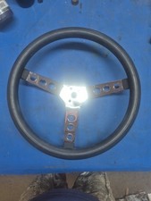 Speedway Motors Classic 12-13 Inch Black 3 Spoke Chrome Steering Wheel