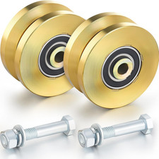 2 Pcs 4" V Groove Sliding Gate Rollers Wheels Heavy Duty Solid Steel Gate Roller