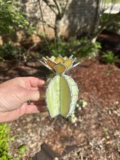 Stained Glass Cactus With Yellow Three Layer Flower