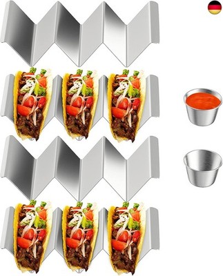 Taco Halter Ständer Edelstahl 4er Set, Taco Rack Shell mit Griffen, Taco Rack