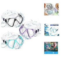 Vibrant 3-Color Adult Swim Goggles Set - Leak-Proof Diving Masks with Nose Cover