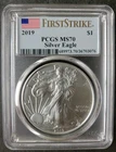 2019 $1 American Silver Eagle Dollar PCGS MS70