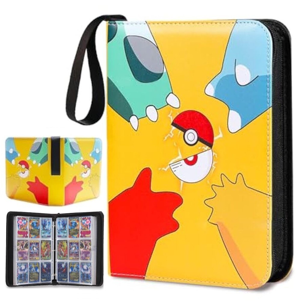 pokemon card binder 3x3 Pokemon Card Binder Zip Album 900 or 400 Cards 3x3 & 2x2 5 Designs - NEW