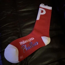 Philadelphia Phillies  Socks Adult Size Large MLB For Bare Feet