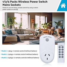 1/5 Pack Home Wireless Power Switch Mains Sockets Remote Controllers AU Plug