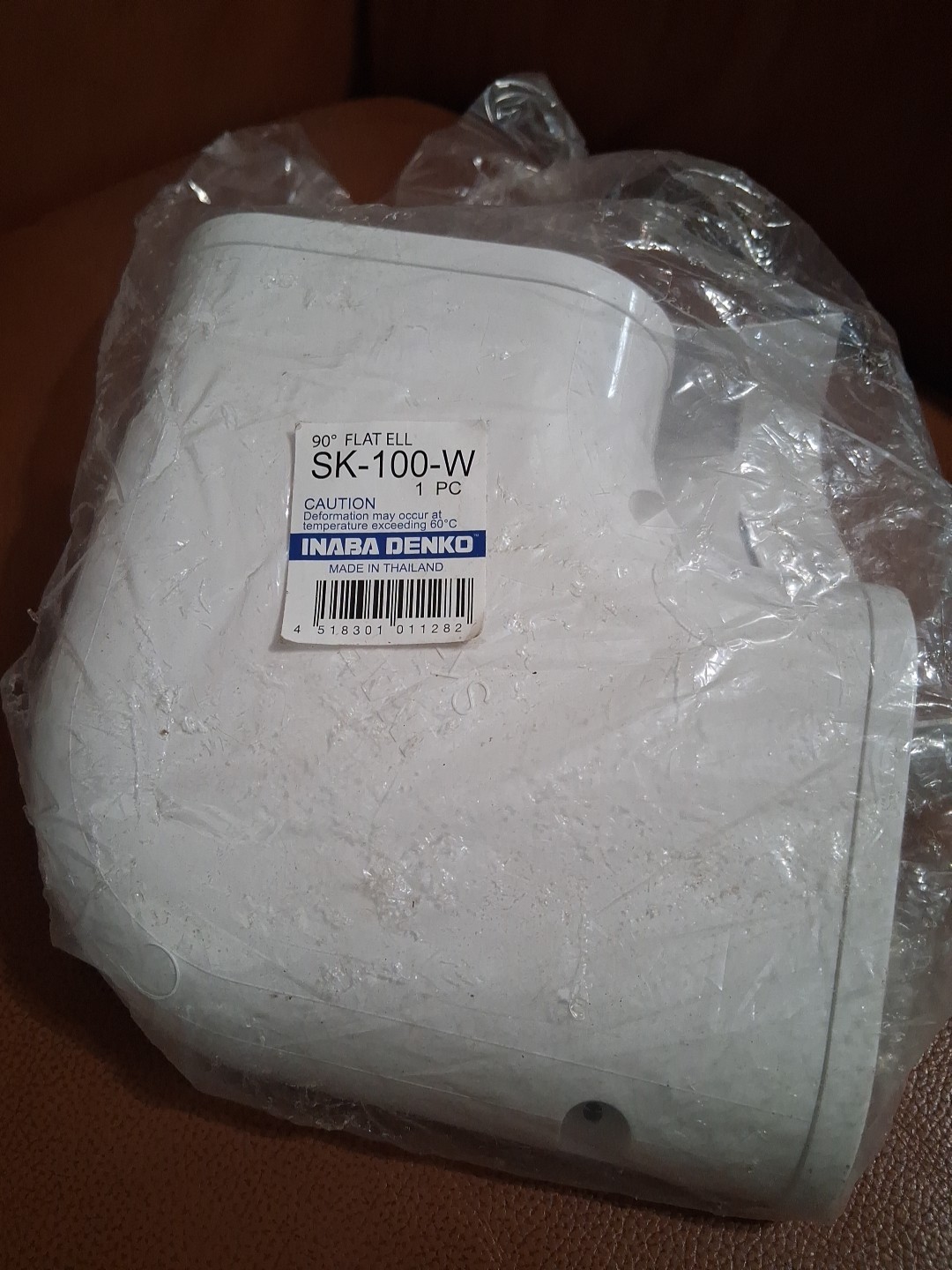 Inaba Denko SK-100-W 90 Degree Flat Elbow Slim Duct Line Hide White