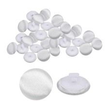 HARFINGTON 30pcs Satin Buttons 0.5" 12.5mm Smooth Covered 0.5", White