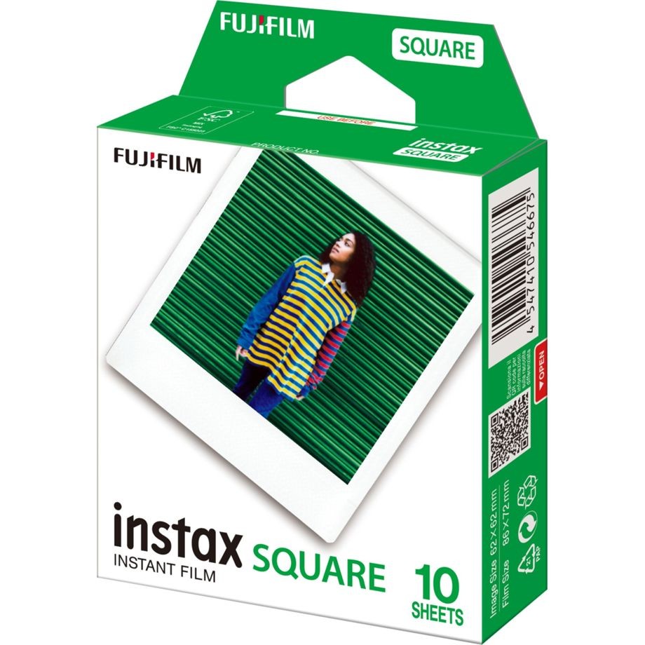 Fujifilm Instax Square Film White Frame : Recharge Photo Instantanée 86x72mm Compatible SQ6