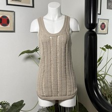 JOSEPH ladder knit tank dress / tunic in oatmeal beige