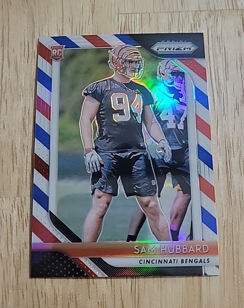 2018 Prizm SAM HUBBARD Red White & Blue Prizm #266 Rookie RC Bengals SP