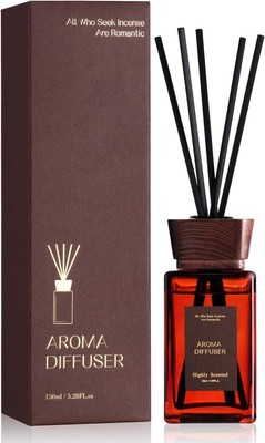 Reed Diffuser Set, 5.2 fl oz Sandalwood with Reddish Brown 