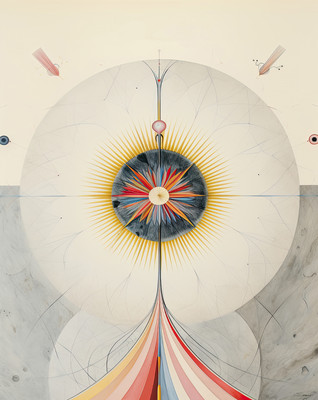 Abstraktes geometrisches Sunburst Kunst Poster Moderne Wandkunst -...