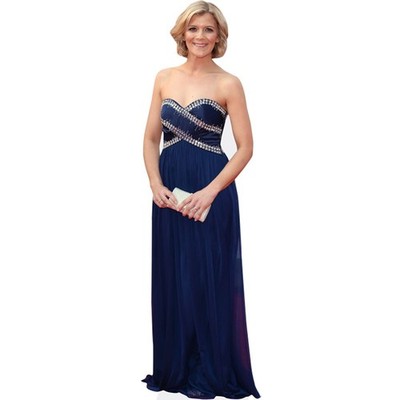 Jane Danson (blaues Kleid) lebensgroßer Ausschnitt