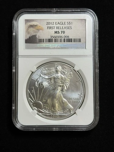 2012 American Silver Eagle MS70 NGC First Releases 1 Oz .999 Silver