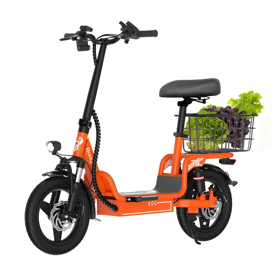 14'' Electric Scooter with Seat 48V 20Mph Seated Scooter E-Scooter Ebike Adults - Image 1 of 4