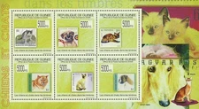 Stamp in a Stamp Dogs and Cats Souvenir Sheet of 6 Stamps Mint NH MNH