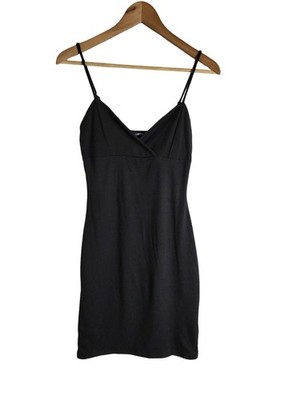 Fashion Nova Black Cami Slip Dress Tight Fitting Style Nightlife Party Size S