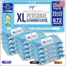 Premium Formulations Adult Wipes XL Thick Large Strong 12 Packs 56 Wipes Each