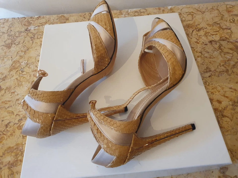Nina Ricci Escarpins 41 Cuir Python Neuves Sandals New Nina RICCI 8 Uk 10 US - Photo 4/4