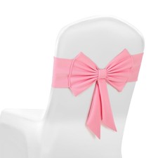 10 Pcs Spandex Chair Sashes for Wedding Elastic Chair Bows Sashes Universal D...