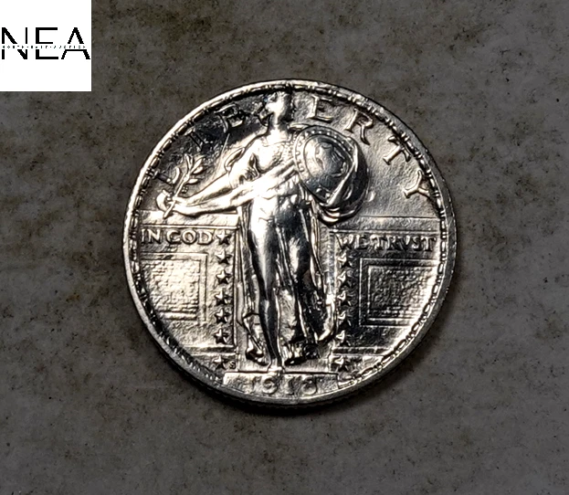 Uncirculated Uncertified 1918 Year Standing Liberty US Quarters