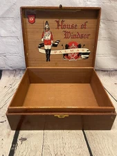 Vintage House Of Windsor Cedar Wood Cigar Box Palmas