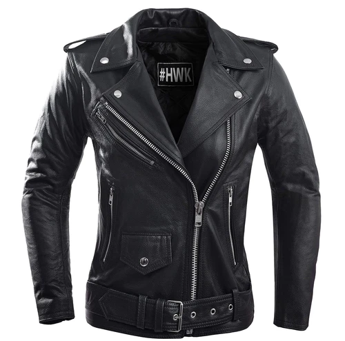 HWK Brando Womens Genuine Leather Motorcycle Jacket Biker Size XL - product listing photo