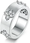 Floral Moissanite Wedding Band 925 Silver Anniversary Ring Size 7 For Her Gift