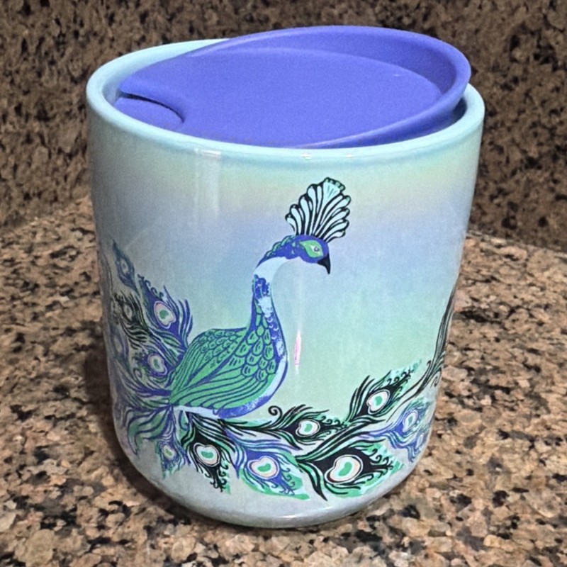 Starbucks 2024 Anniversary Peacock Iridescent Ceramic Tumbler Mug 8oz - NEW