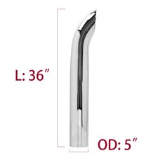 345 Od 24364860 Length Chrome Exhaust Stack Curved Truck Tailpipe