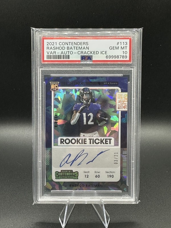 2021 Contenders Optic - Rookie Ticket RPS Variation Rashod Bateman PSA10 Pop 1