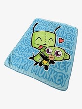 Nickelodeon plush Invader Zim Gir Blanket Scary Monkey 50x60 Throw Vintage HTF