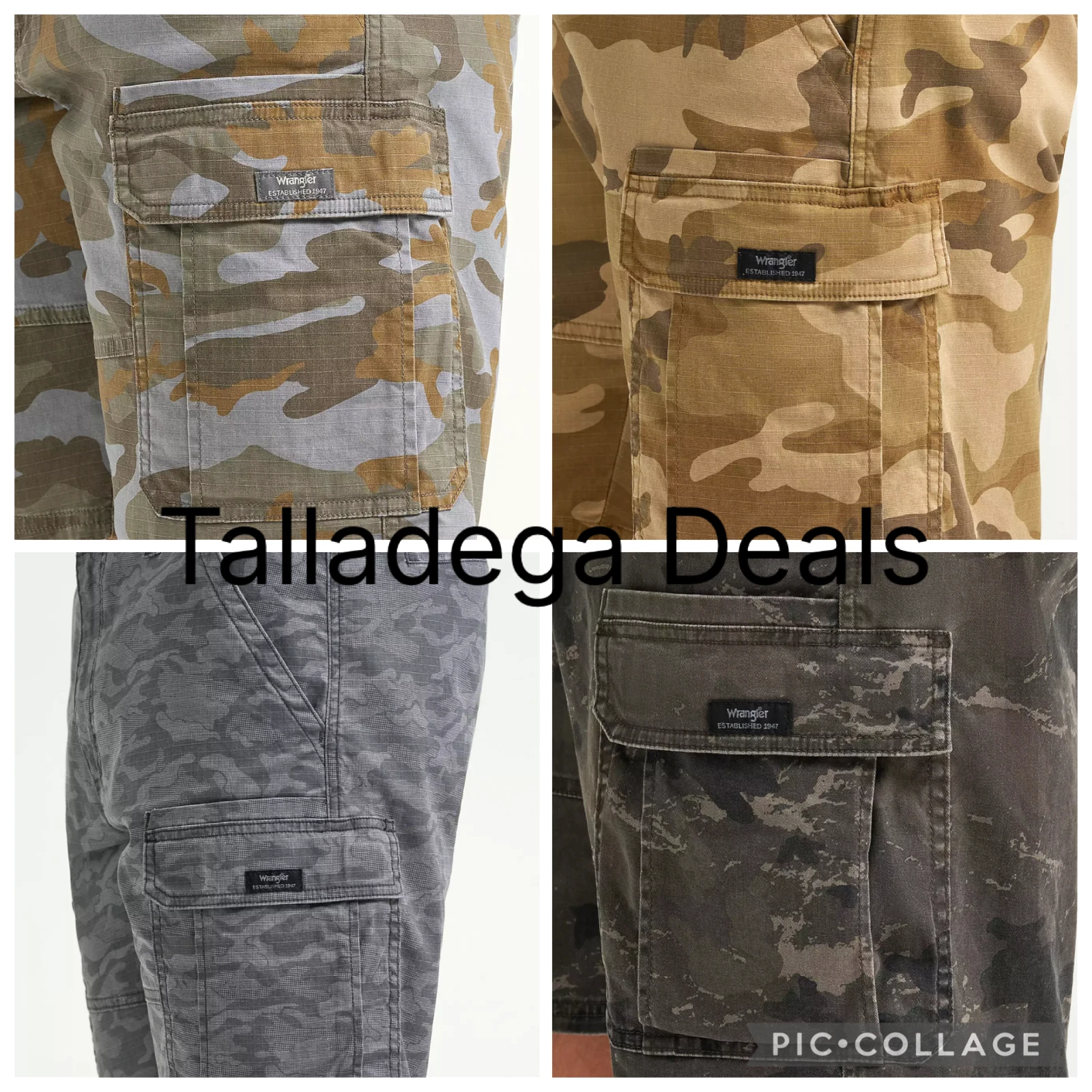 Men's Wrangler Cargo Shorts with Stretch CAMO Above Knee CHOOSE COLOR & SIZE
Opens in a new window o