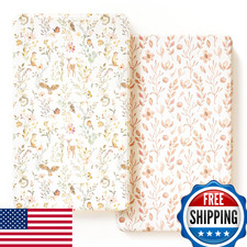 GRSSDER Stretch Ultra Soft Jersey Knit Fitted Crib Sheets Set 2 Pack, All Standa