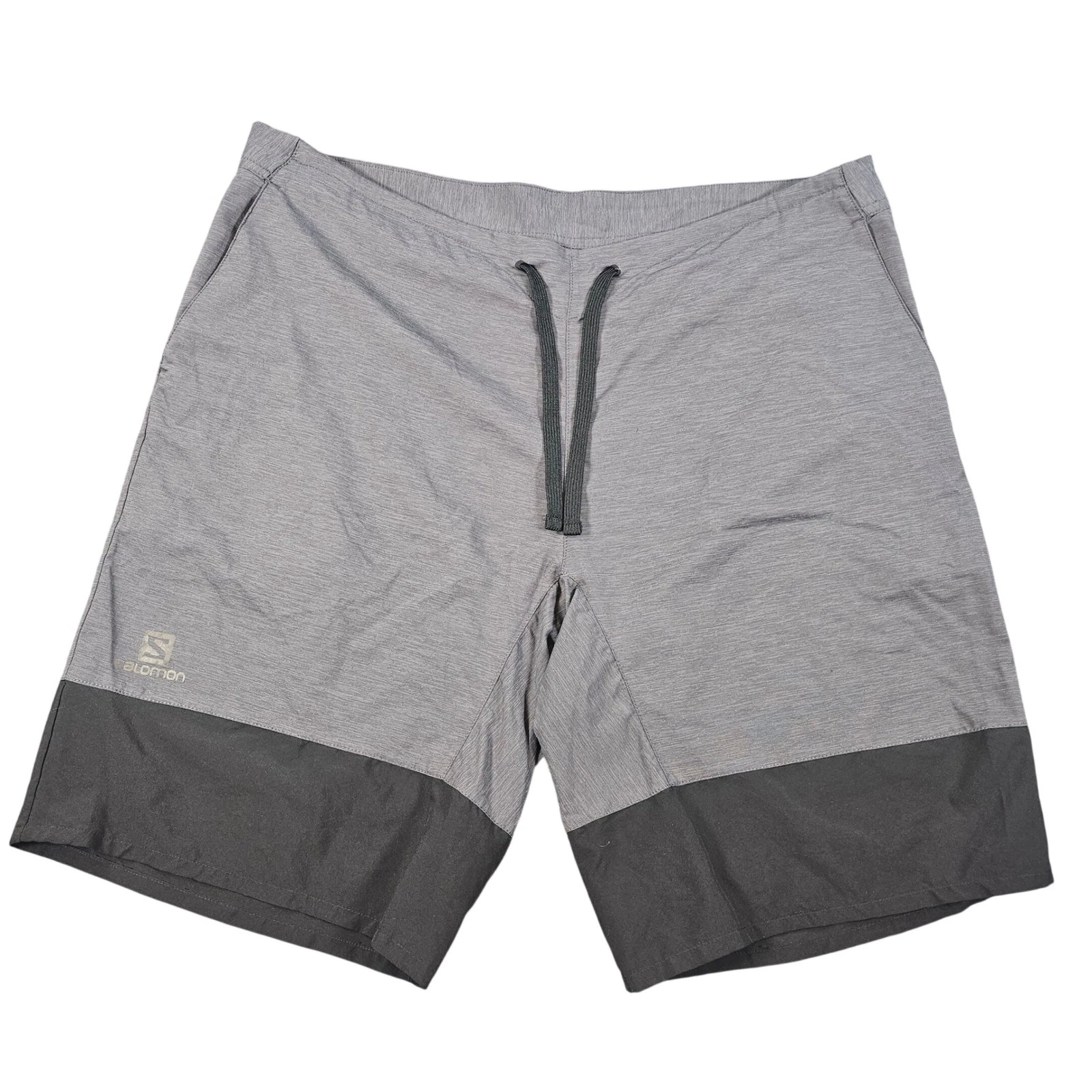 Salomon Mens Grey Black Colorblock Athletic Hiking Trail Shorts Size Large