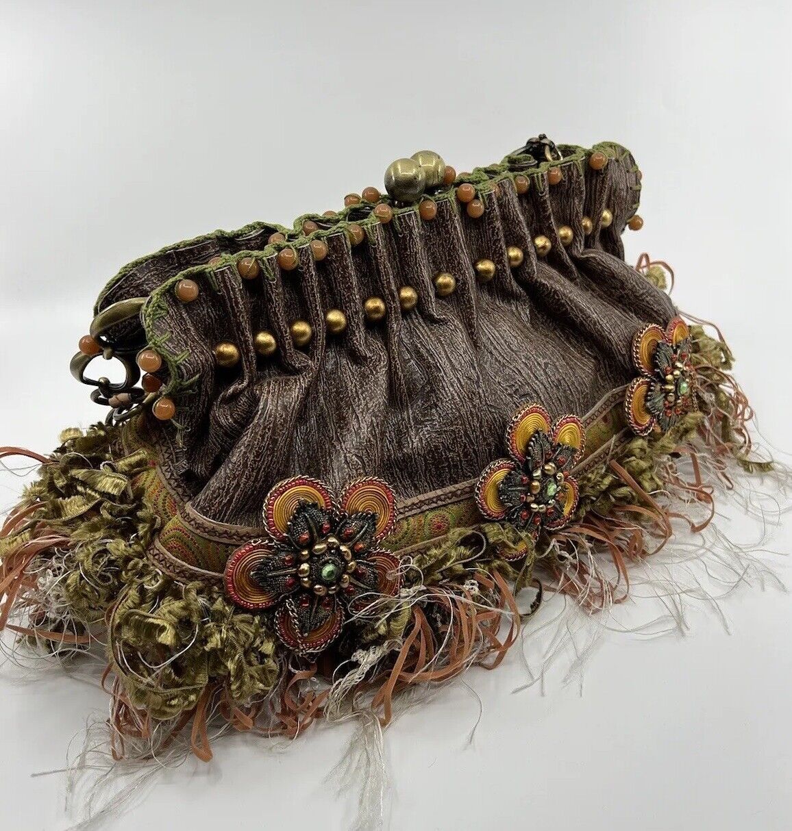 Mary Frances beaded rhinestone handbag with chain… - image 2