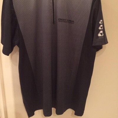 Vintage DKNY Active 1/4 Zip schwarz/grau Fahrrad Top - Größe L