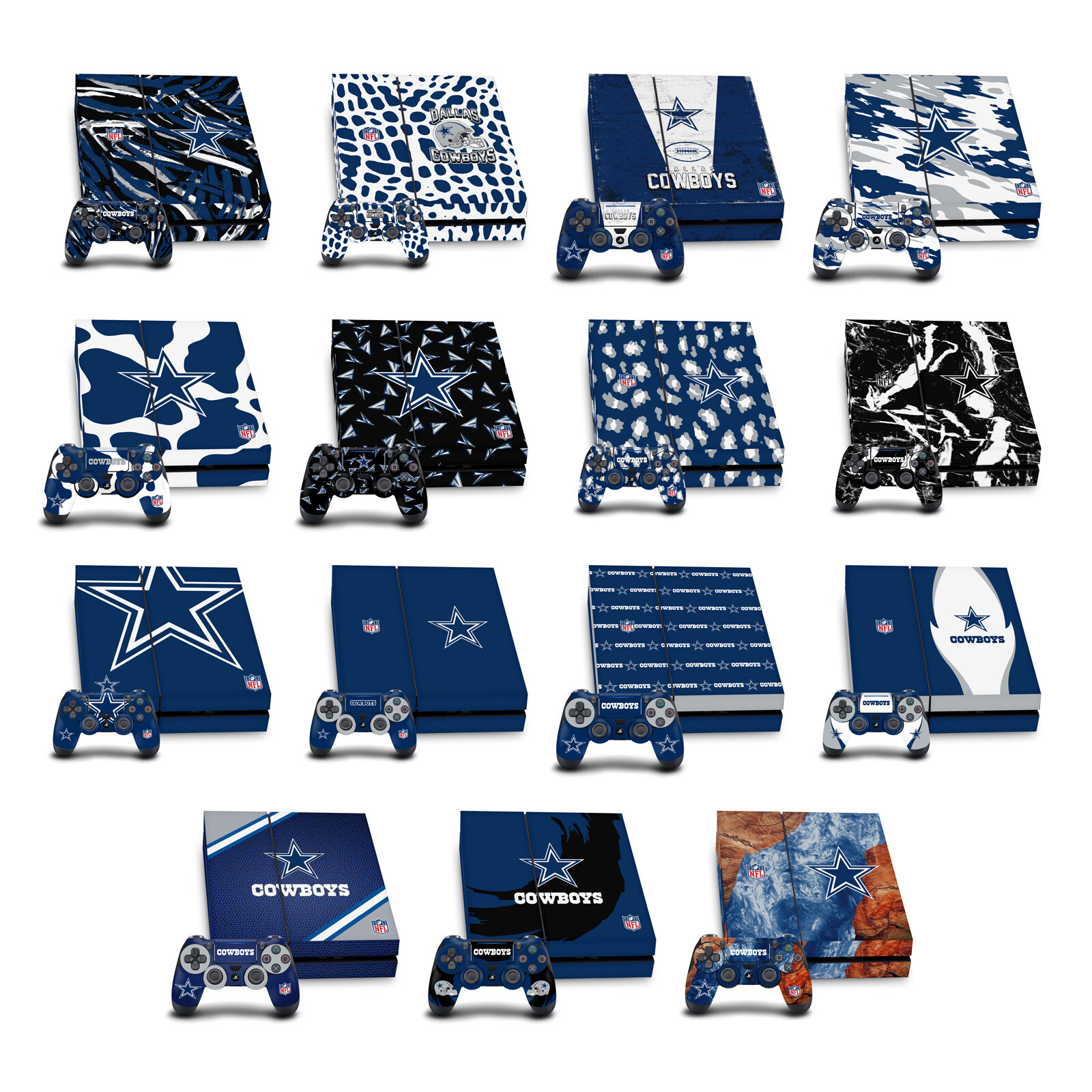 OFFICIAL NFL DALLAS COWBOYS VINYL SKIN DECAL FOR SONY PS4 CONSOLE & CONTROLLER