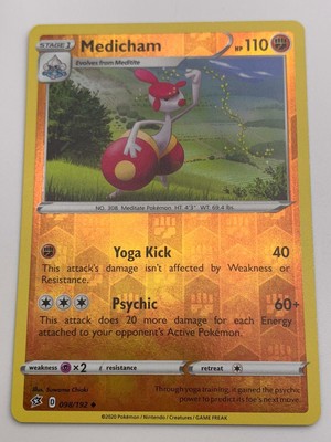 Pokemon Medicham Reverse Holo Rebel Clash 098 192 Uncommon Nintendo Ebay