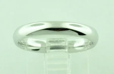 14k Solid White Gold Comfort Fit plain Wedding band 3 mm size 4-10 high polished