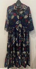 Anthropologie SIKA Printed  Ruffle Dress Size 10