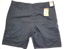 NWT Wrangler Men's Relaxed Fit Black Cargo Shorts - 48x10