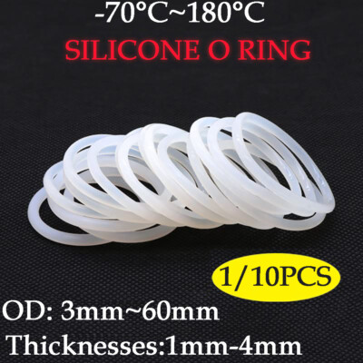 Food Grade white Silicone O Ring Waterproof sealing Rings OD 3-60mm Rubber seal