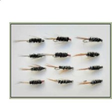 BARBLESS Diawl Bach Trout flies, 12 Pack Diawl Bach Nymph, Mixed Colours